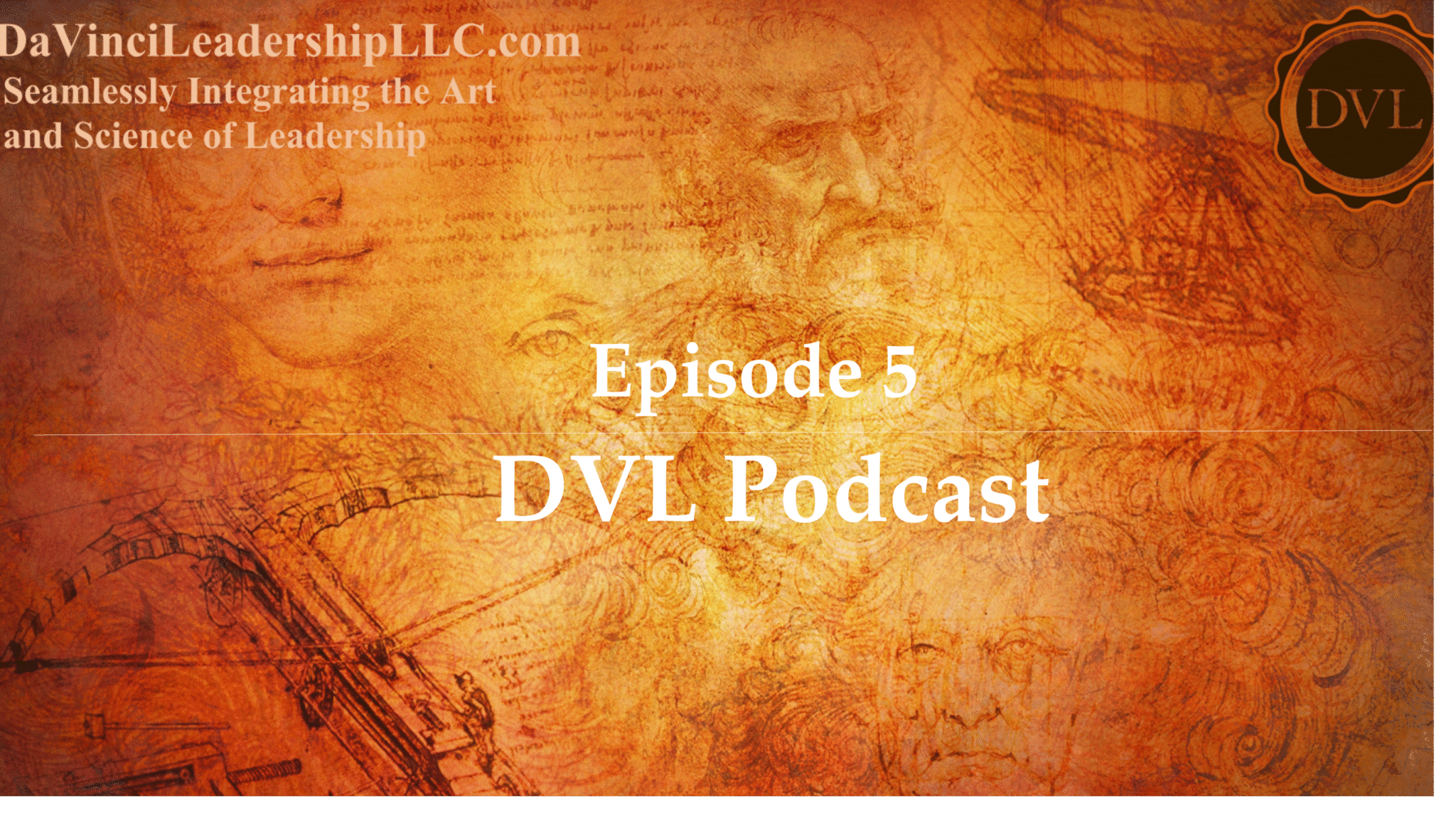 Title card for Episode 5 of the DVL Podcast with a vintage background.