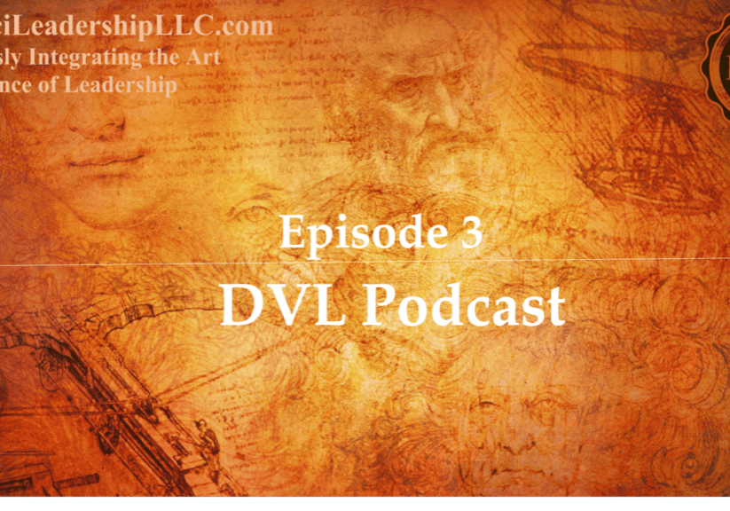 Episode 3 of the DVL Podcast with vintage artistic background.