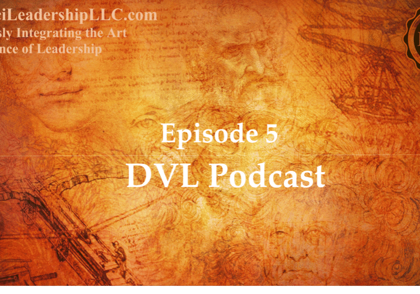 Title card for Episode 5 of the DVL Podcast with a vintage background.